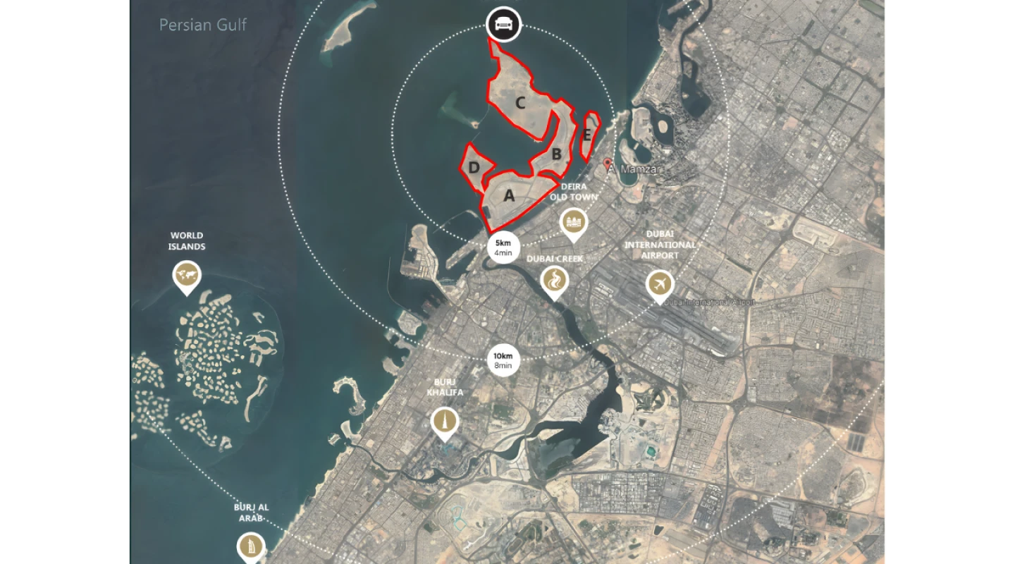 mapa Dubai Islands