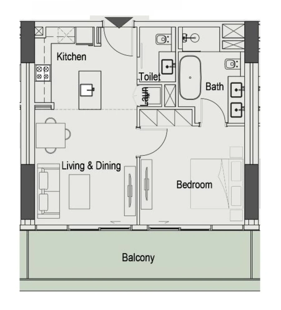 1 BR — 1 Bedroom Type 1