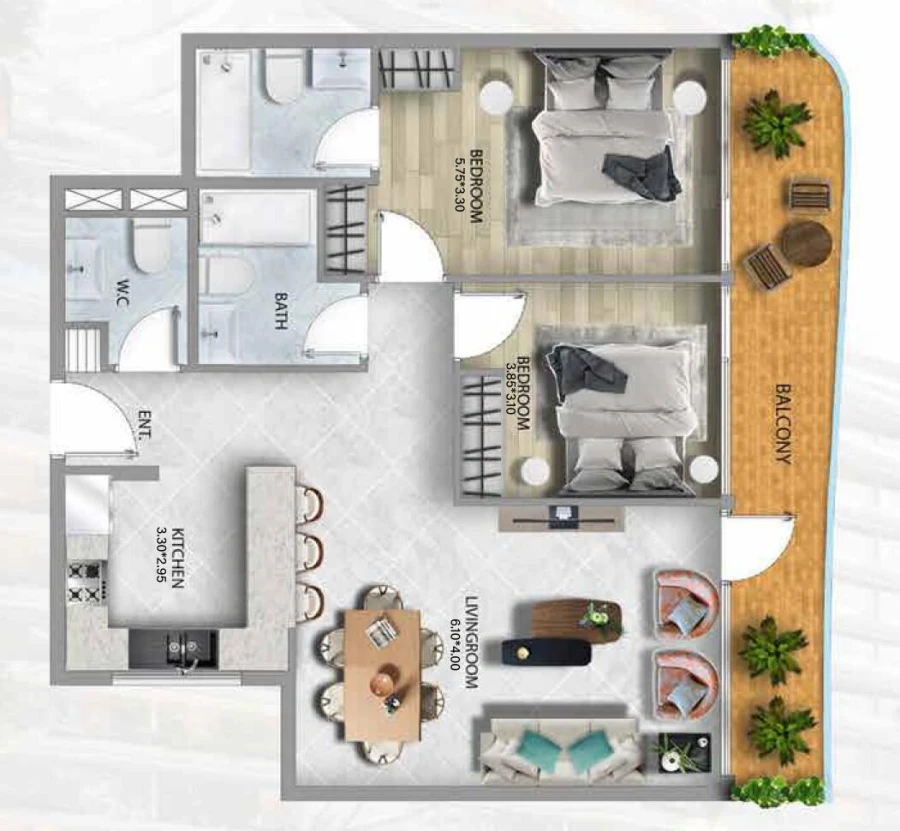 2 BR — 2 Bedroom Type 13