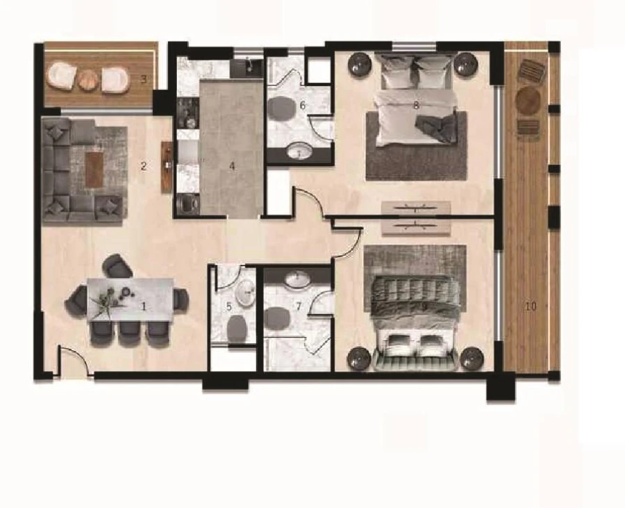 2 BR — 2 Bedroom Type-2