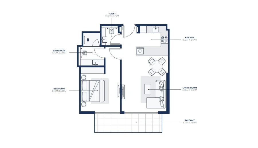 1 BR — 1 BEDROOM APARTMENT | TYPE 1