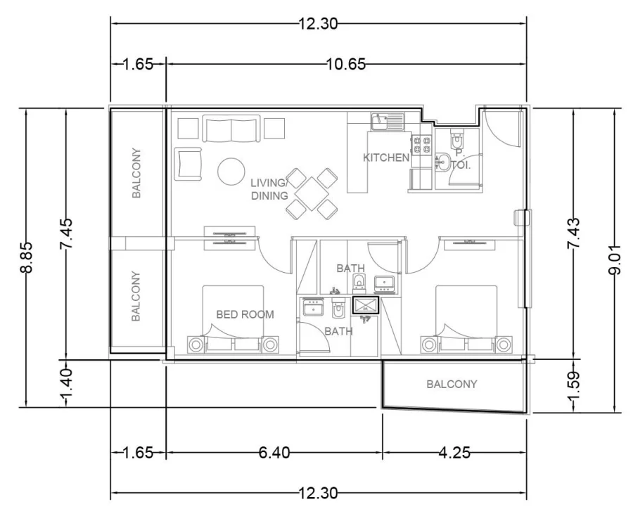 2 BR — 2 Bedroom Type 1