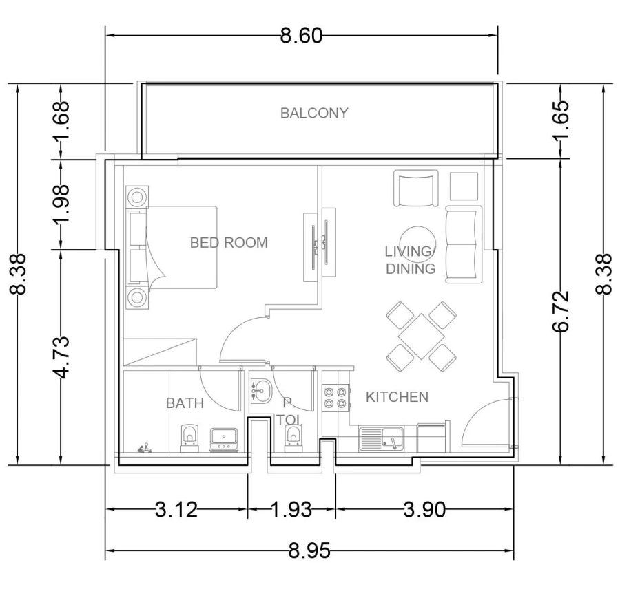 1 BR — 1 Bedroom Type 6