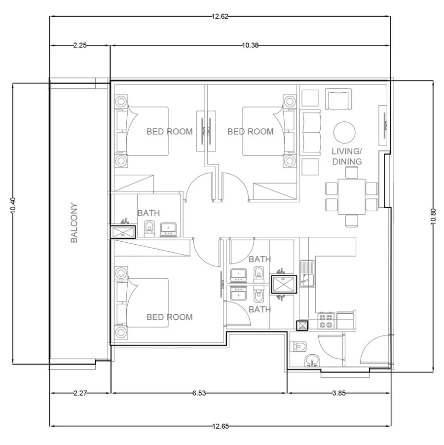 3 BR — 3 Bedroom Type 1