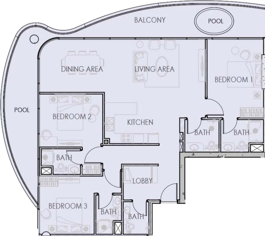 3 BR — 3 Bedroom Type 6
