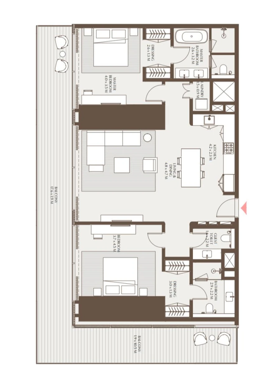 2 BR — 2 Bedroom Residence D