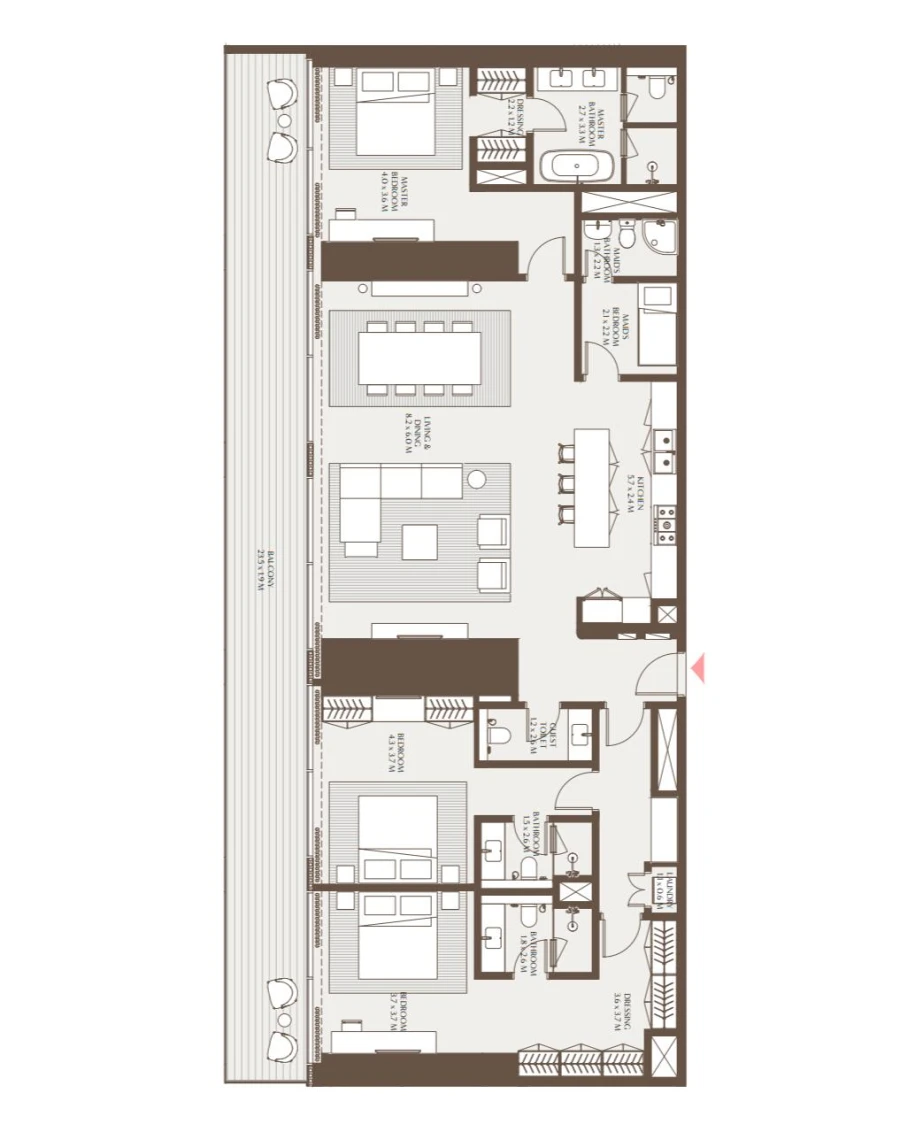 3 BR — 3 Bedroom Residence A