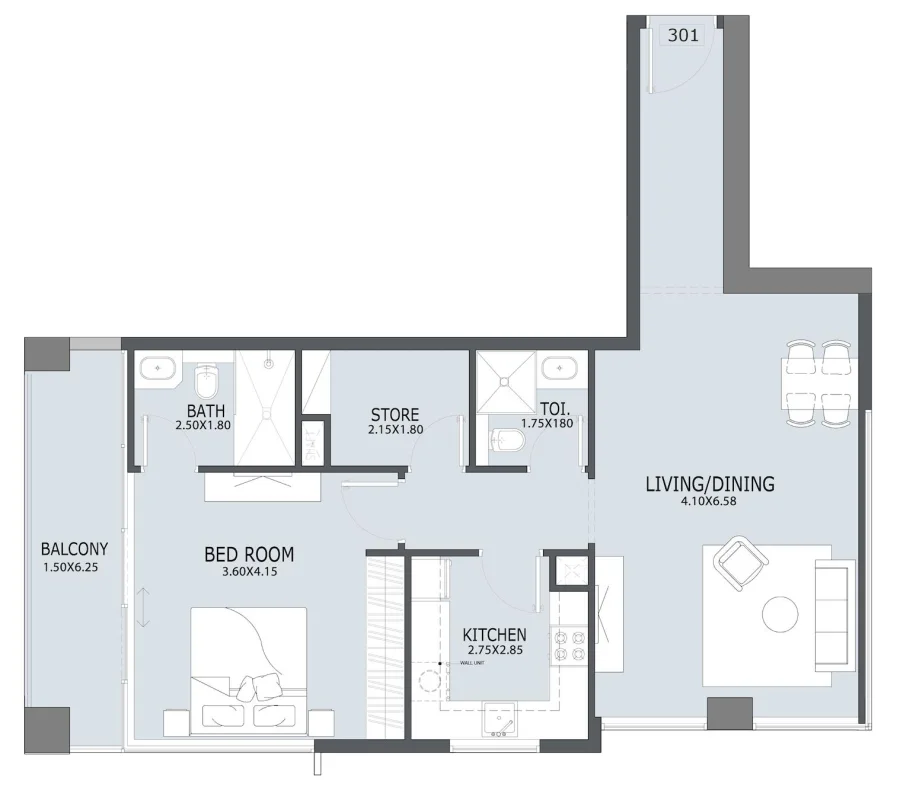 1 BR — 1 Bedroom + Study