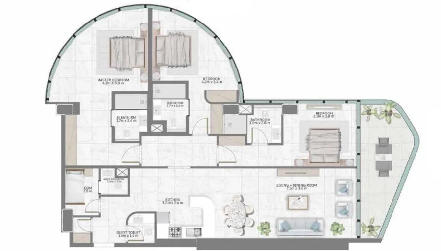 3 BR — 3 Bedrooms