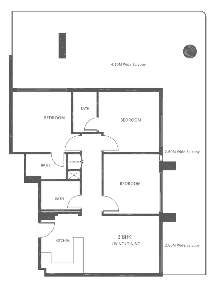 3 BR — 3BHK Type 1