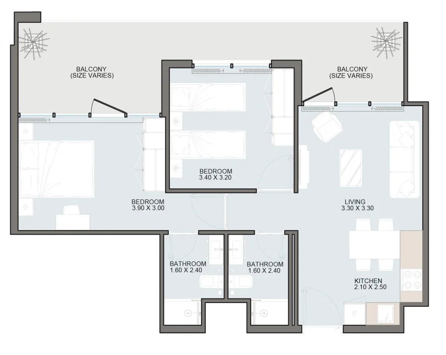 2 BR — 2 Bedroom Type A