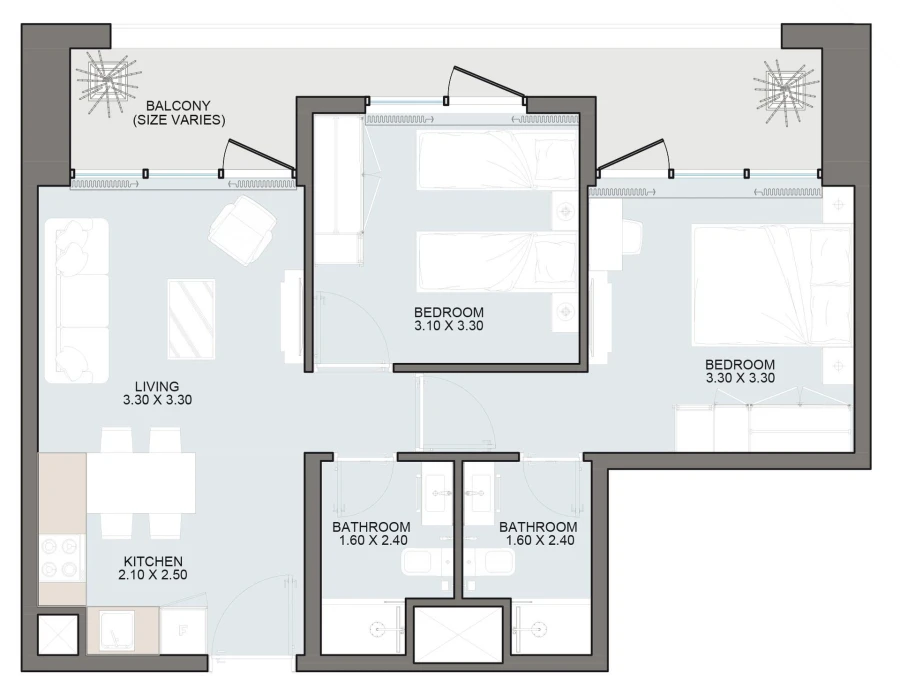 2 BR — 2 Bedroom Type B