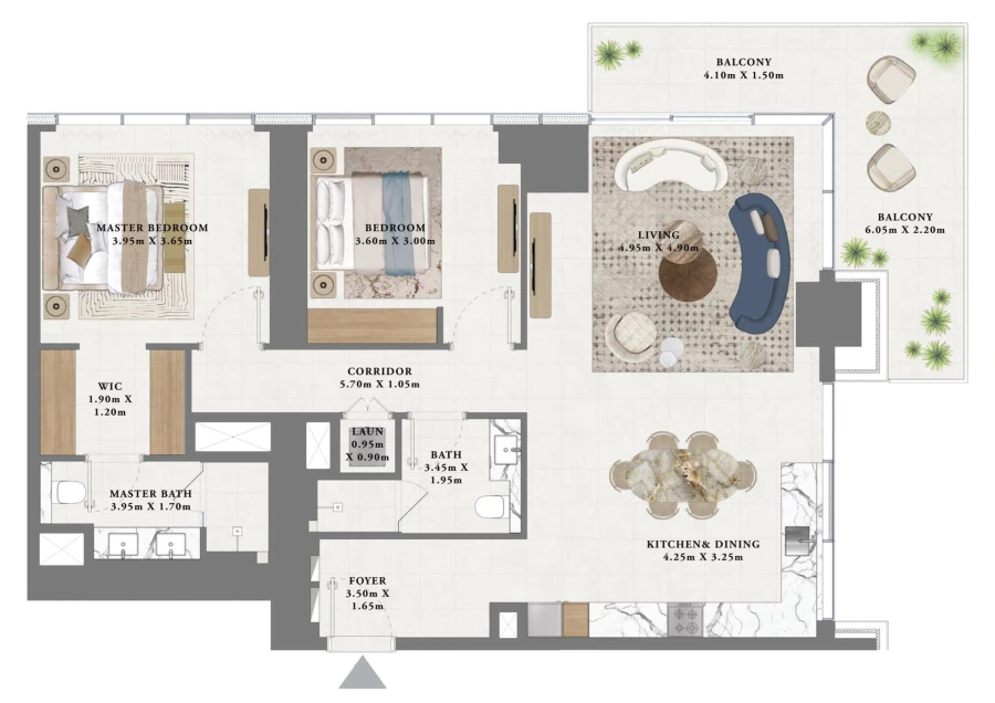 2 BR — 2 Bedroom Type 1