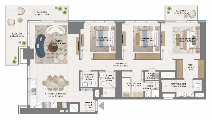 3 BR — 3 Bedroom Type 1