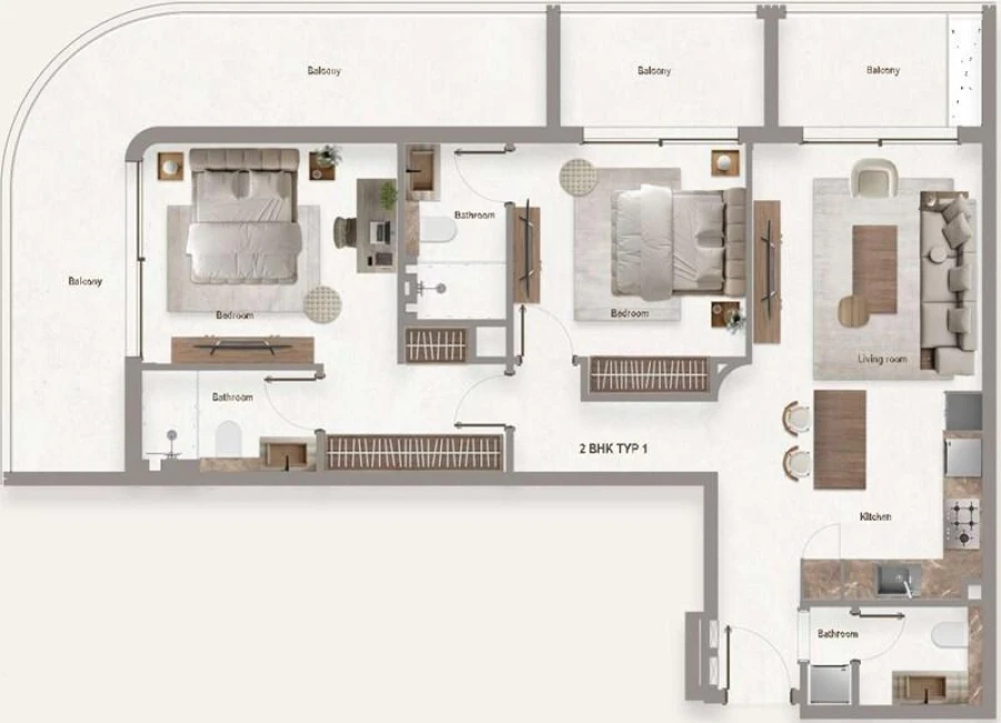 2 BR — 2 Bedroom - 01