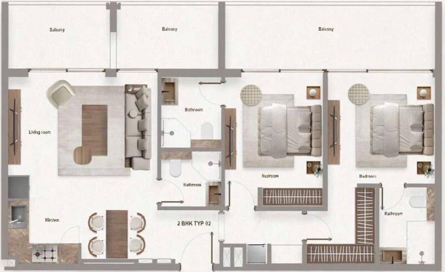 2 BR — 2 Bedroom - 02