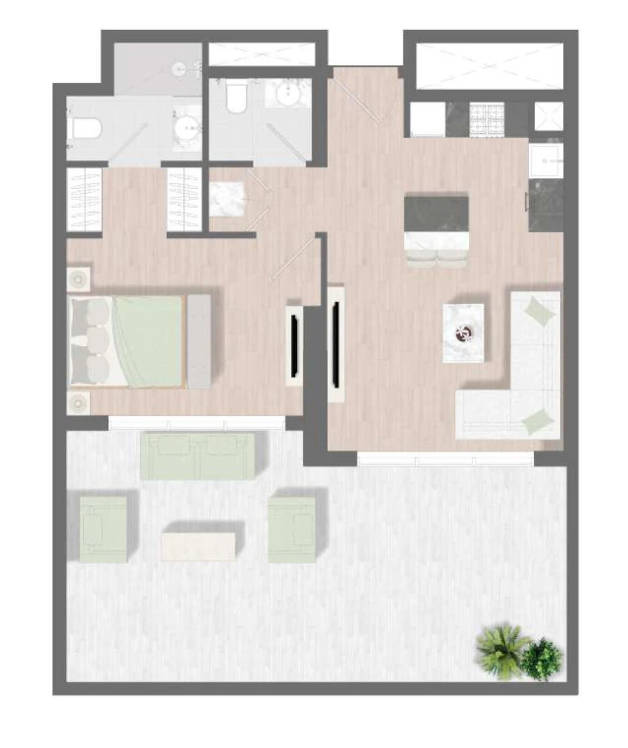 1 BR — 1 Bedroom Type 2