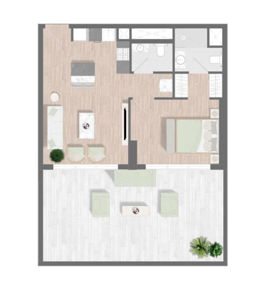 1 BR — 1 Bedroom Type 1