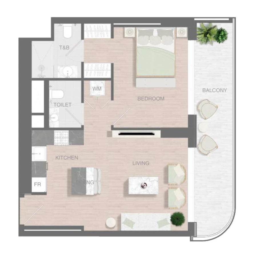 1 BR — 1 Bedroom Type 6