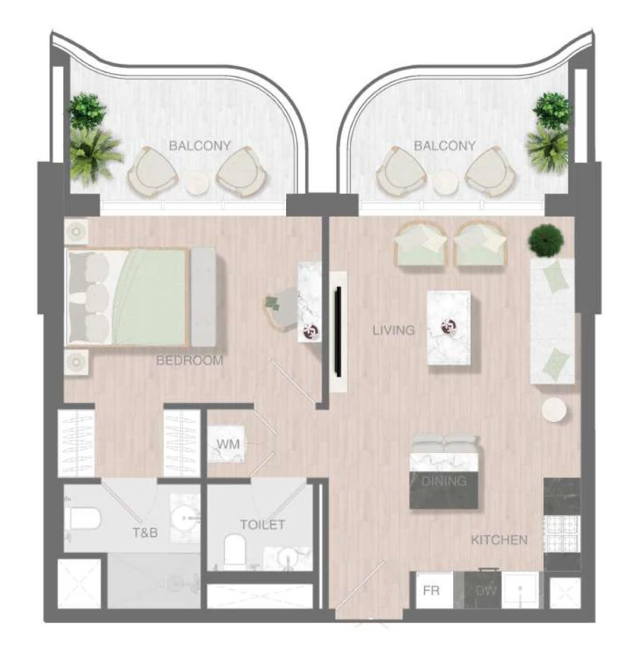 1 BR — 1 Bedroom Type 12