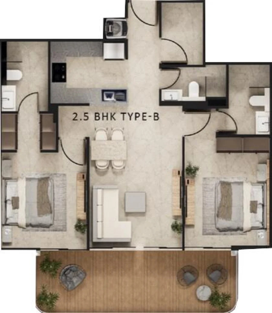2 BR — 2.5 Bedroom Type B
