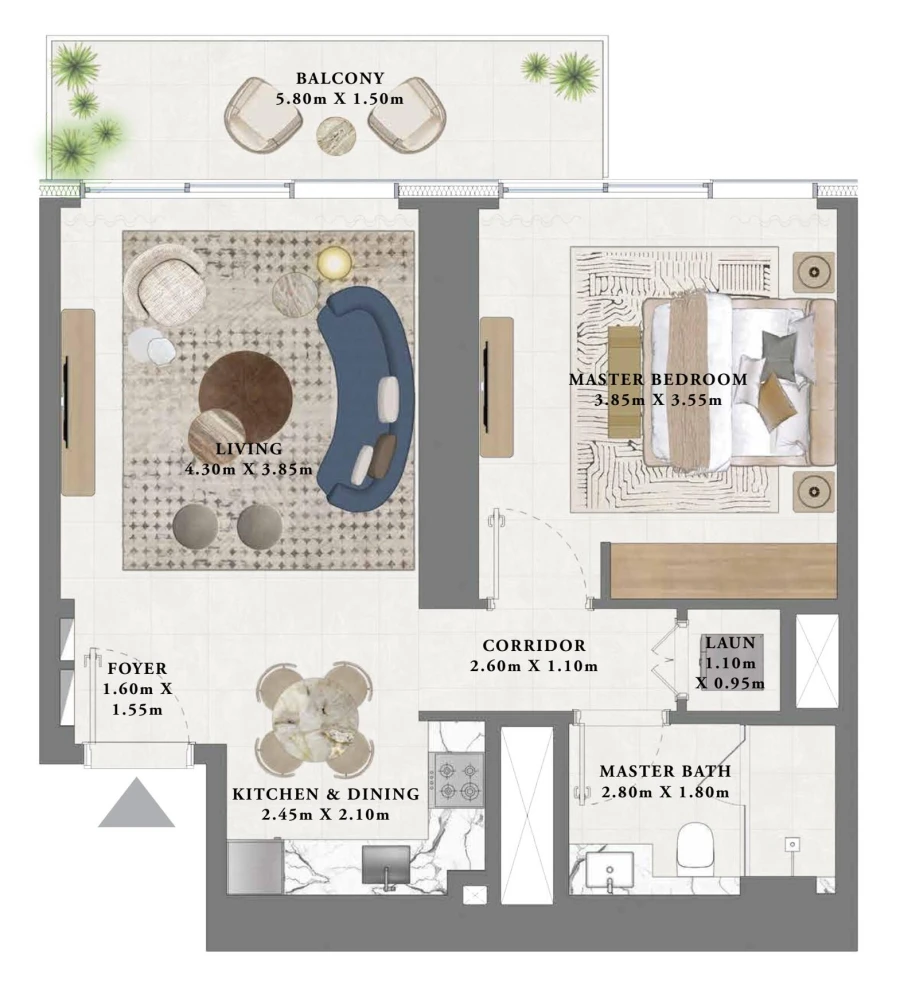 1 BR — 1 Bedroom Type 1