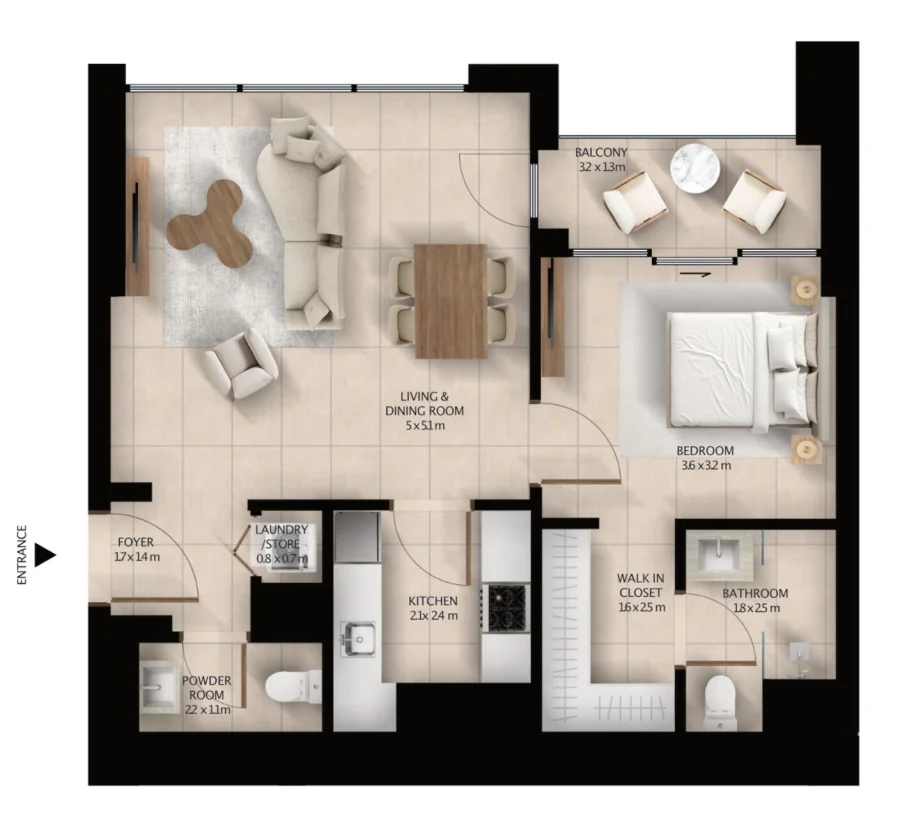 1 BR — 1 Bedroom Type 03