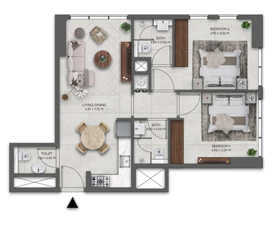 2 BR — 2 BEDROOM UNIT 207 - 1007
