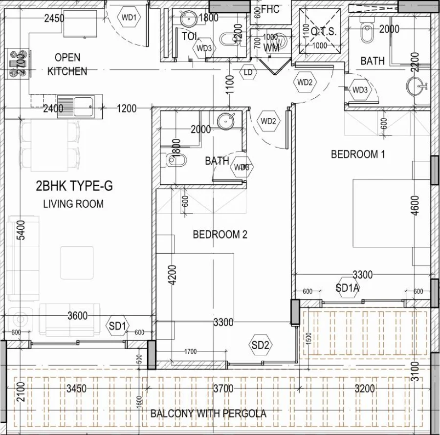2 BR — 2 Bedroom Type G