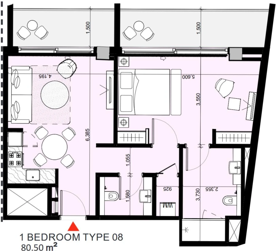 1 BR — 1 Bedroom Type 08