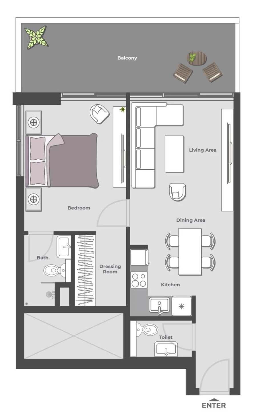 1 BR — 1 Bedroom Type 02