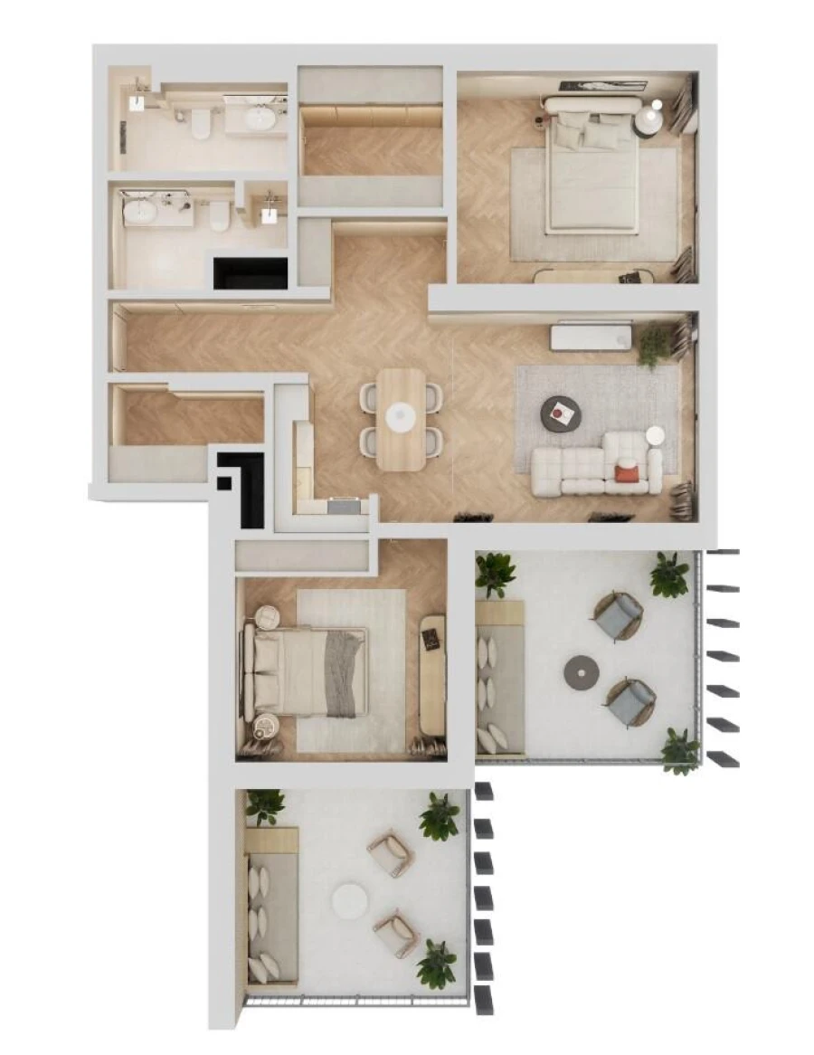 2 BR — 2 Bedroom type L