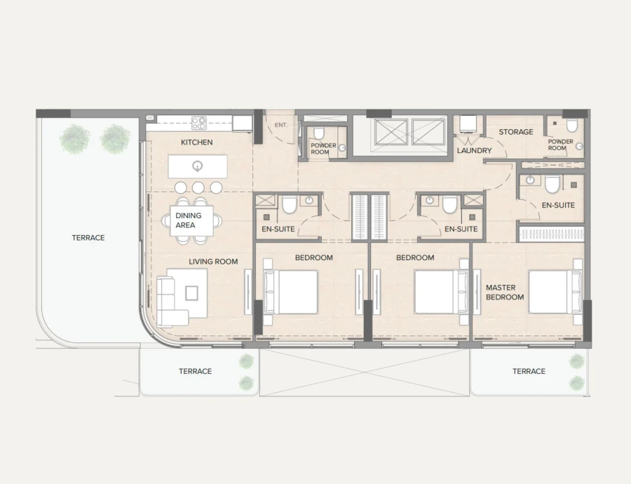 3 BR — 3 Bedroom Type B