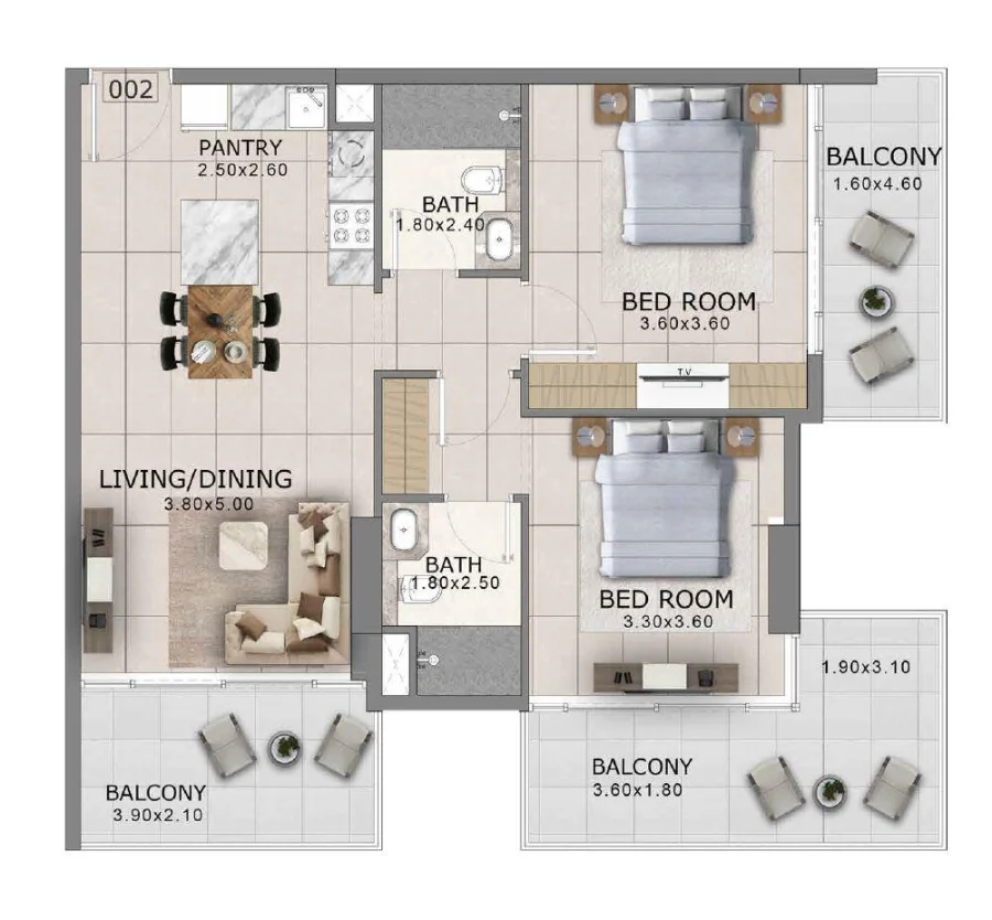 2 BR — 2 Bedroom