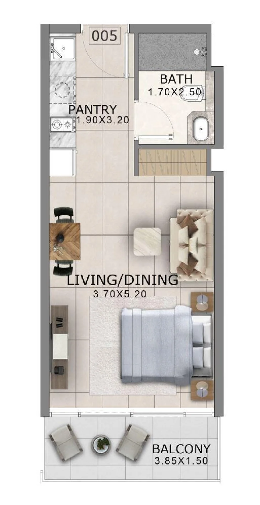 1 BR — Studio