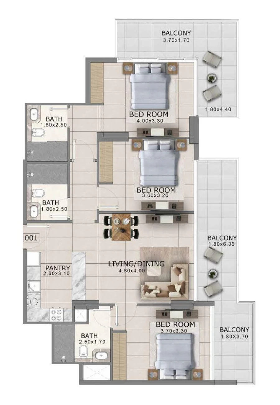 3 BR — 3 Bedroom
