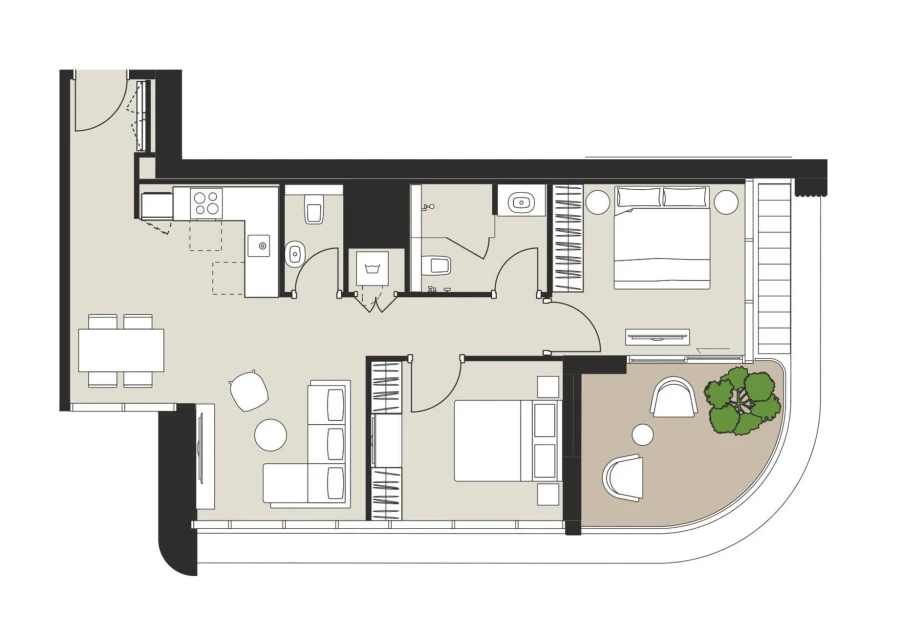 2 BR — 2 Bedroom Type D