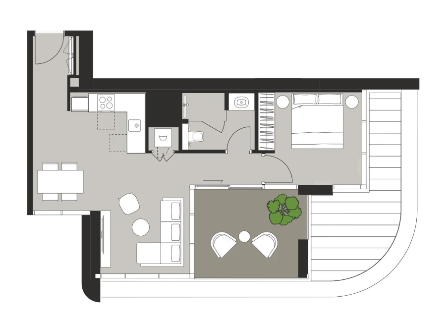 1 BR — 1 Bedroom Type B