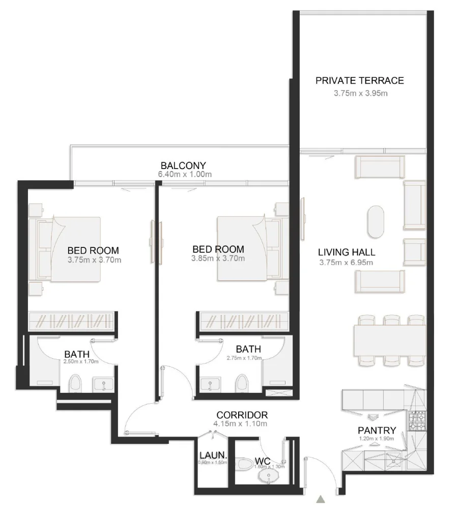 2 BR — Executive Two Bedroom Residence