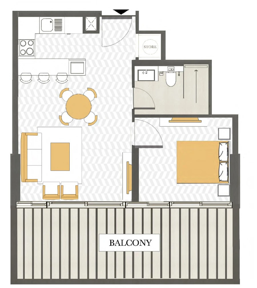 1 BR — 1 Bedroom Type 2