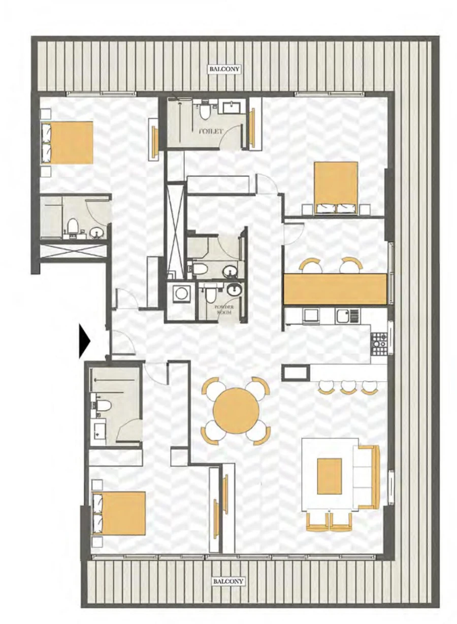 3 BR — 3.5 Bedroom Penthouse