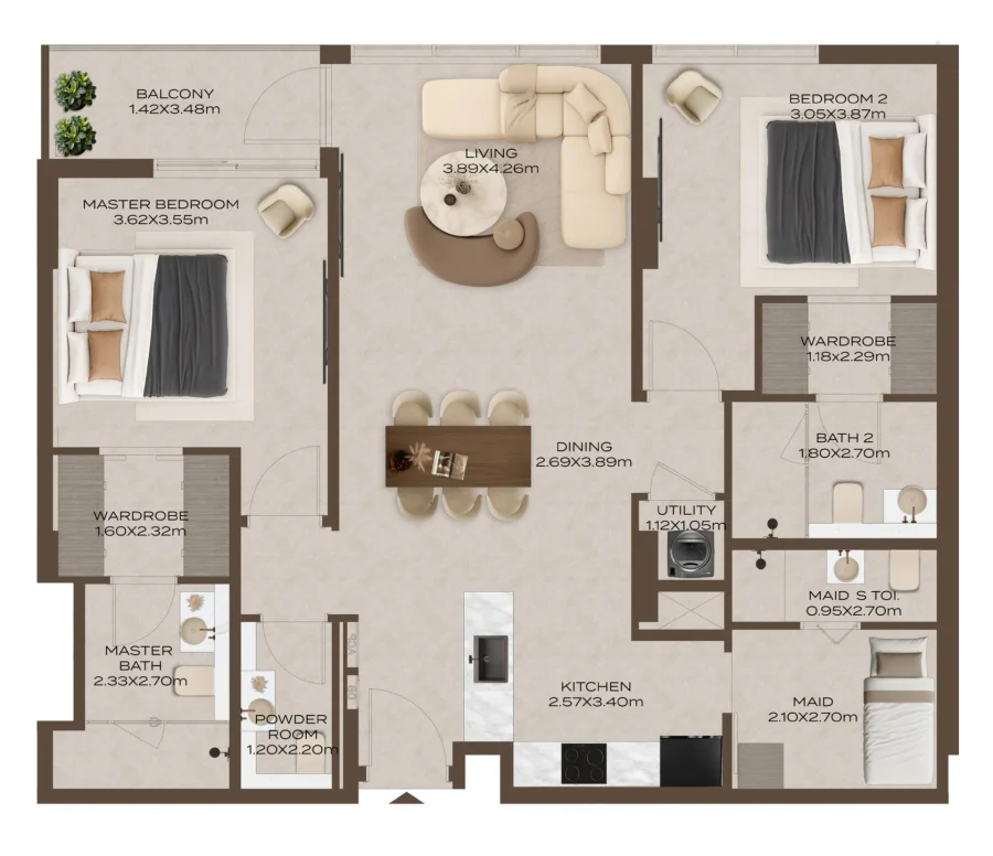 2 BR — 2 Bedroom Type A