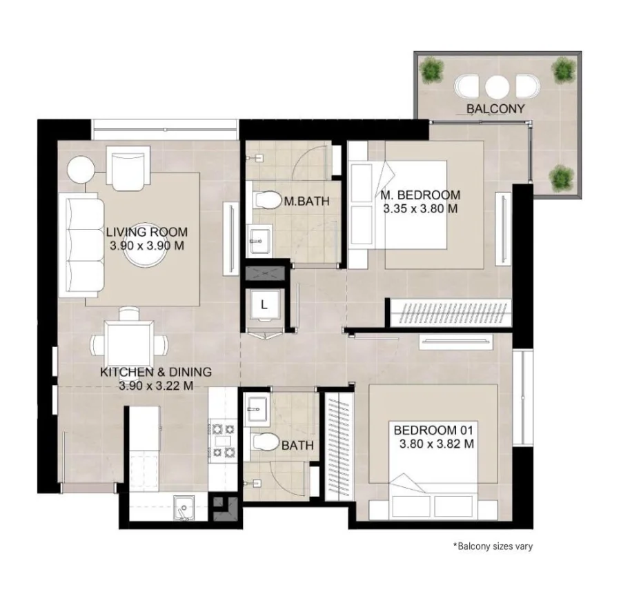 2 BR — 2 bedroom - Unit type B