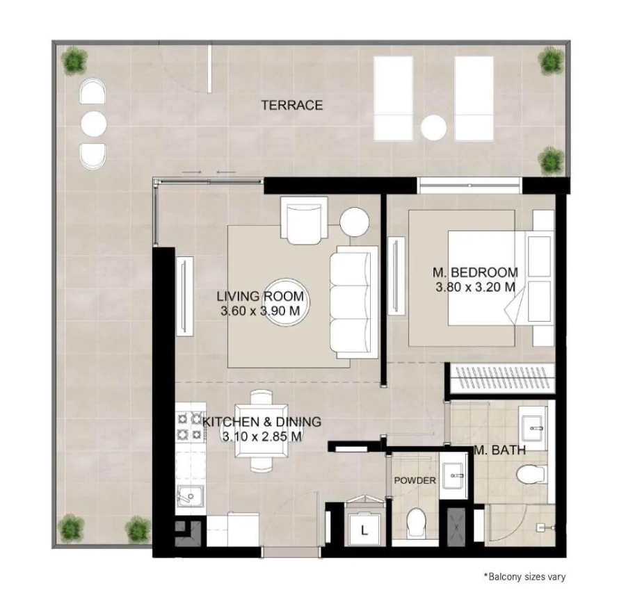 1 BR — 1 bedroom - Unit type B1