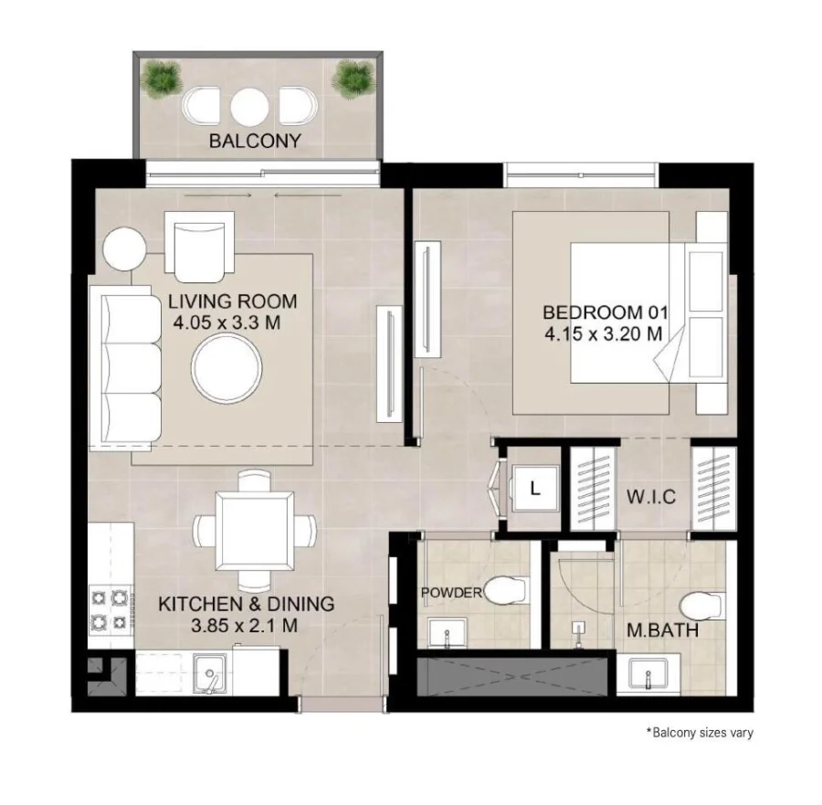 1 BR — 1 bedroom - Unit type C