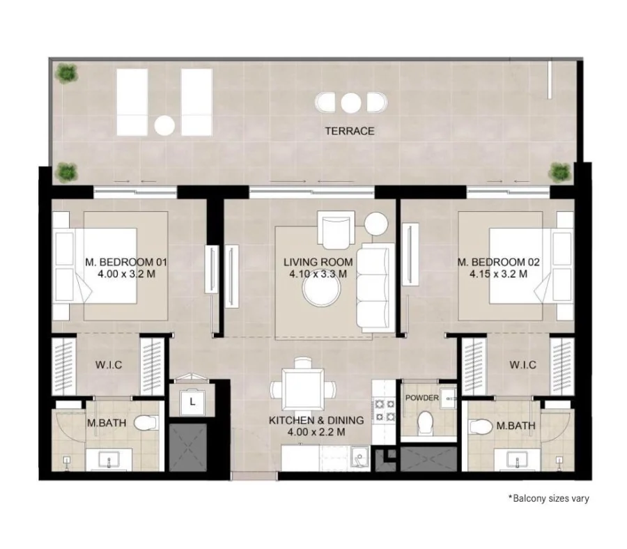 2 BR — 2 bedroom - Unit type H1