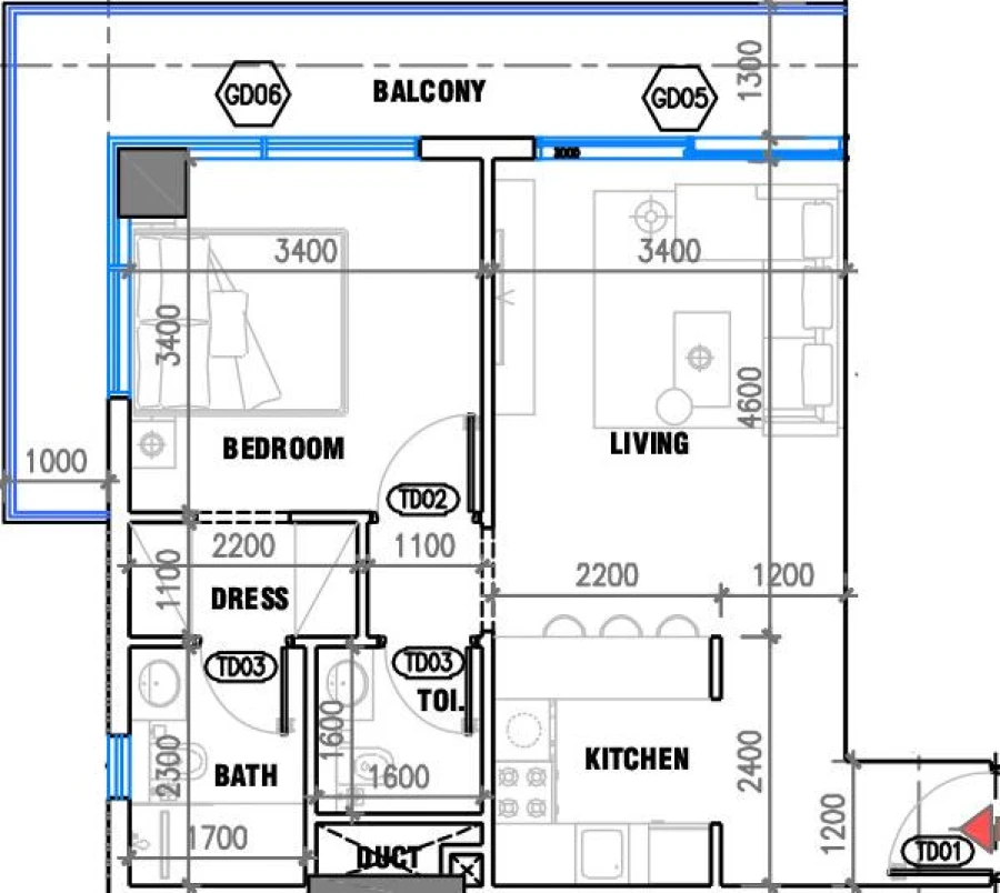 1 BR — 1 Bedroom Type 9