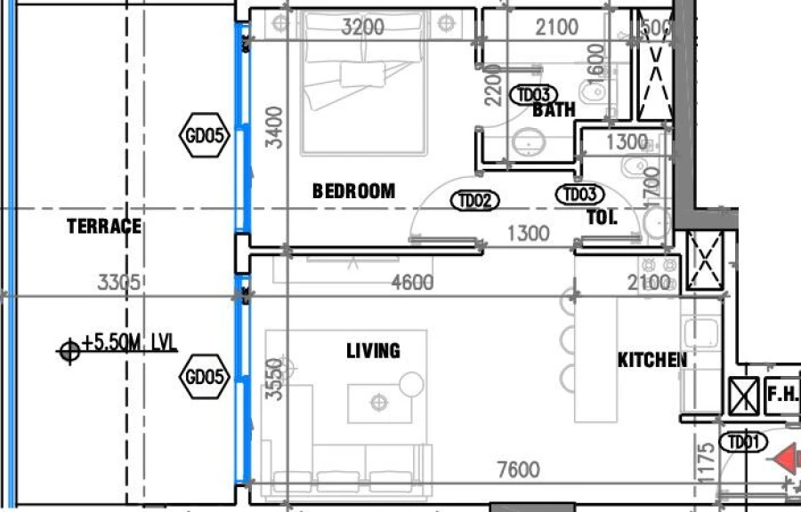 1 BR — 1 Bedroom Type 5