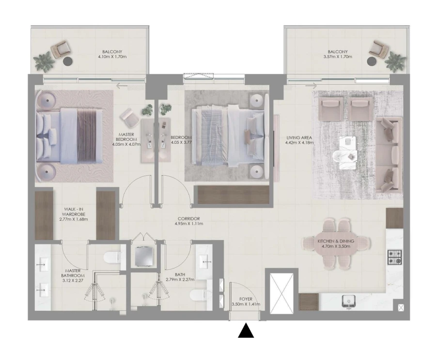 2 BR — 2 Bedroom Type C1