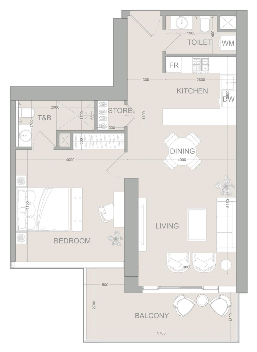 1 BR — 1 Bedroom Type A
